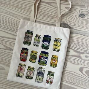 NWOT Tote Bag with Pickle Jar Print